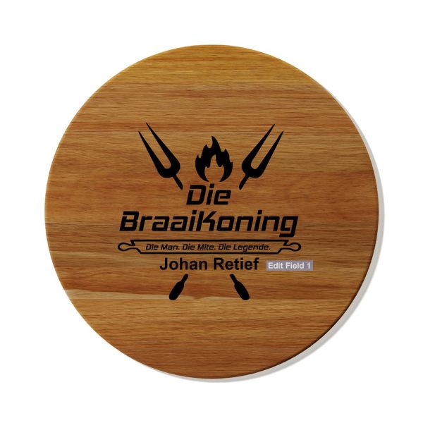 Braai Koning Kiaat Round / Pizza Board