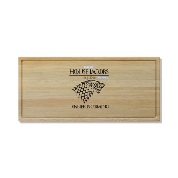 Dinner Is Coming Oak Large Butchers Block