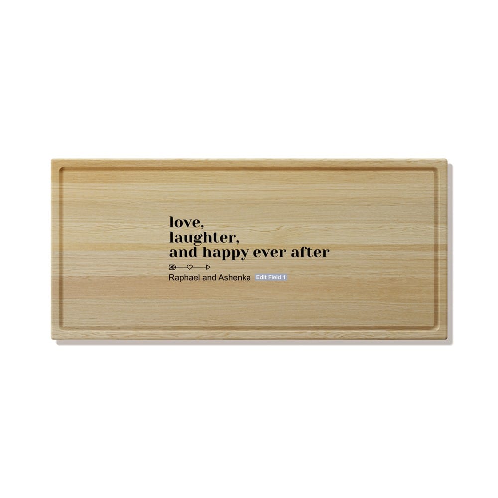 Love & Laughter Oak Large Butchers Block