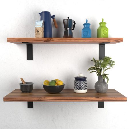 Solid Blackwood Shelving - Kitchen