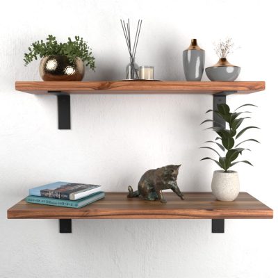 Solid Blackwood Shelving - Living