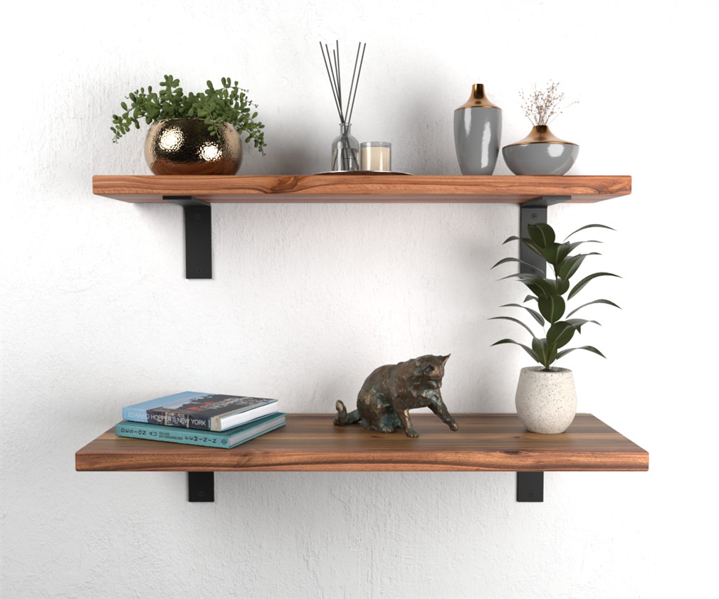 Solid Blackwood Shelving - Living