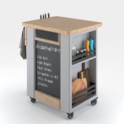 Old Oryx Mobile Braai Butler - Light Grey Back