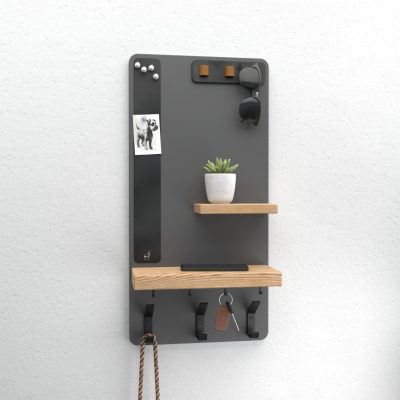 Old Oryx Entryway Organiser - Key and Coat Rack- Dark Grey