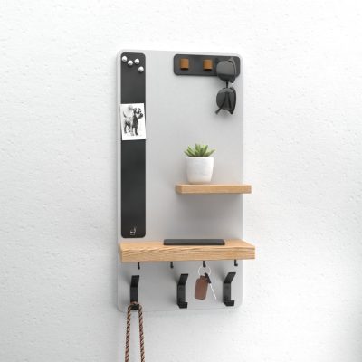 Old Oryx Entryway Organiser - Key and Coat Rack- Light Grey