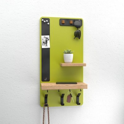 Old Oryx Entryway Organiser - Key and Coat Rack- Lime Rave