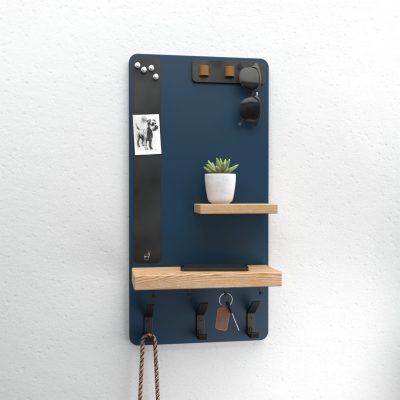 Old Oryx Entryway Organiser - Key and Coat Rack- Trident Blue