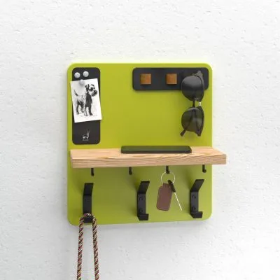 Old Oryx Entryway Organizer Coat & Key Hook - Lime Grey